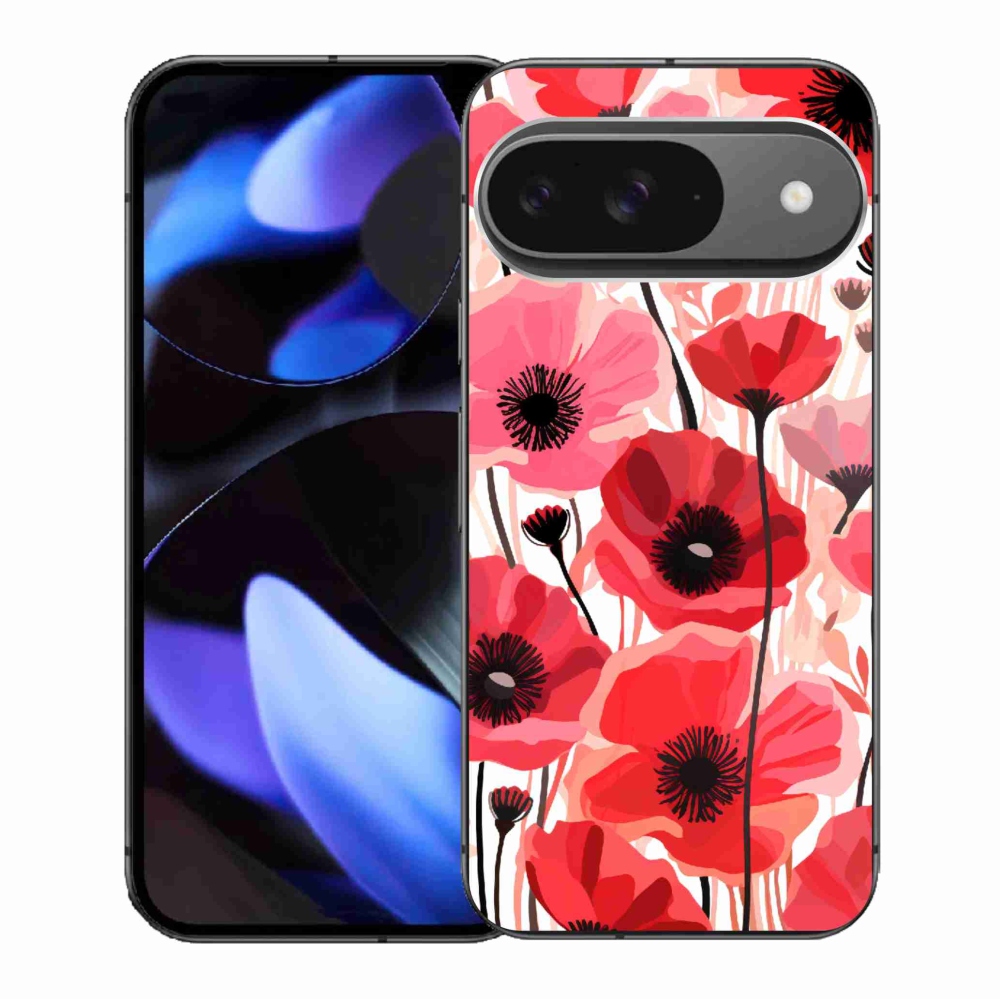 Zselés borítás mmCase a Google Pixel 9/9 Pro készülékhez - mákos 1