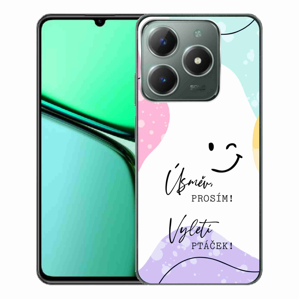 Gél borító mmCase a Realme C61 készülékhez - vicces szöveg 4 fehér háttér