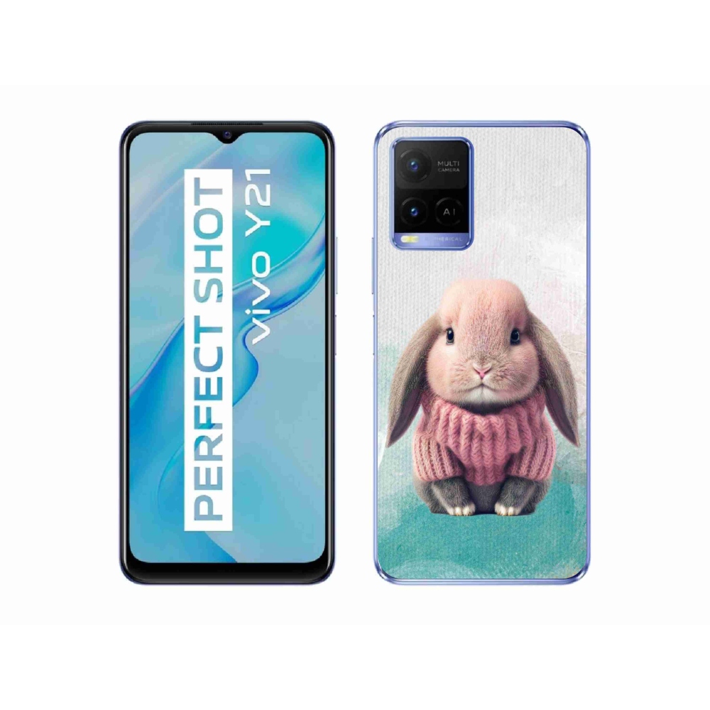 Zselés borítás mmCase a Vivo Y21/Y21s/Y33s modellhez - nyúl pulóverben