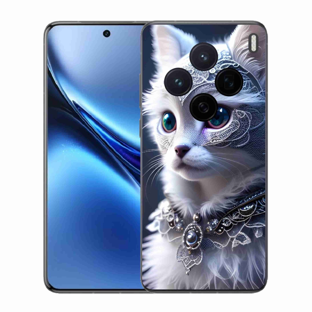 Zselés borítás mmCase a Vivo X200 5G-hez - fehér macska