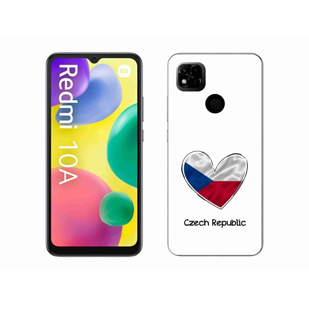 Gél borító mmCase a Xiaomi Redmi 10A - szív zászló fehér háttérrel