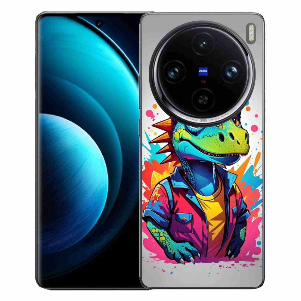 Zselés borítás mmCase a Vivo X100 Pro 5G készülékhez - színes dinoszaurusz