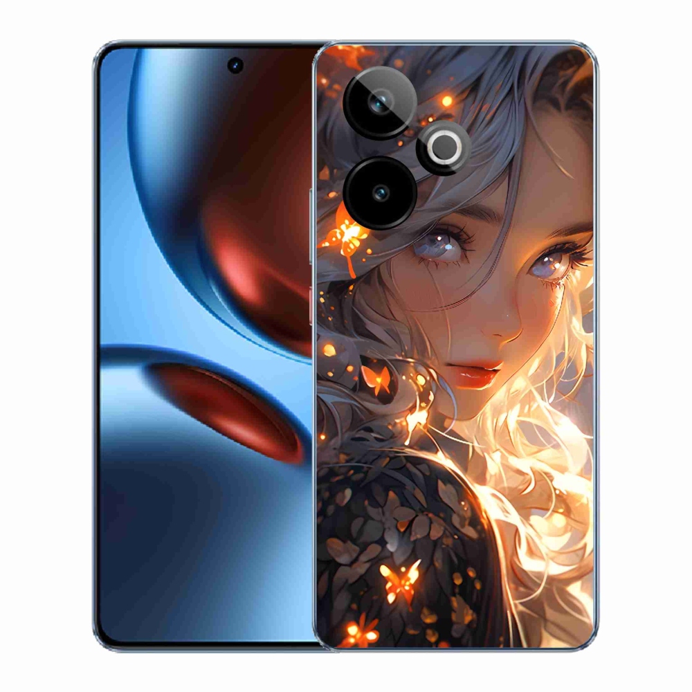 Rugalmas zselés tok mmCase a Realme GT 7 5G/GT 7T 5G képével - lány és pillangók