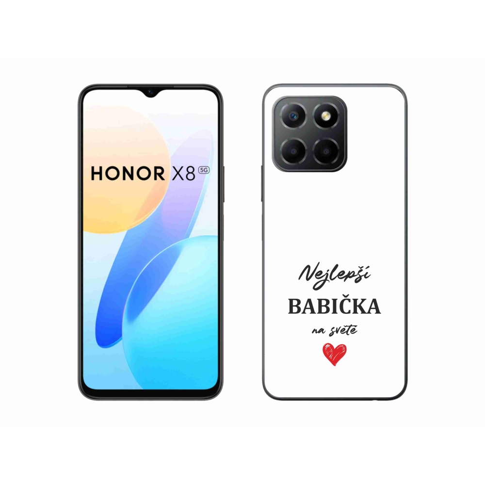 Gél borítás mmCase a Honor X8 5G/Honor 70 Lite 5G - Best Grandma 1 fehér háttérrel