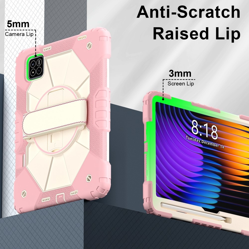 Strapabíró huzat kéztartóval és vállpánttal Xiaomi Pad 7/7 Pro készülékhez - rózsaarany színben