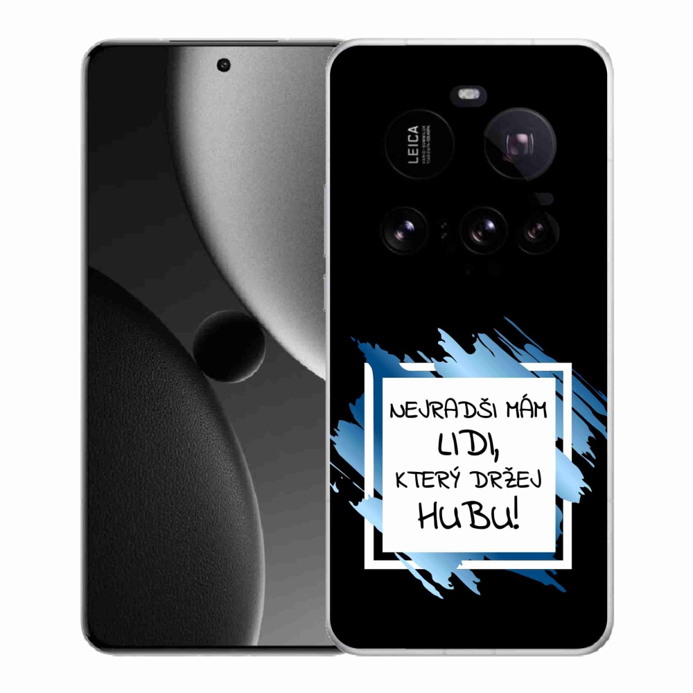 Gél borító mmCase a Xiaomi 15 Ultra számára - vicces szöveg 7 fehér és fekete háttérrel