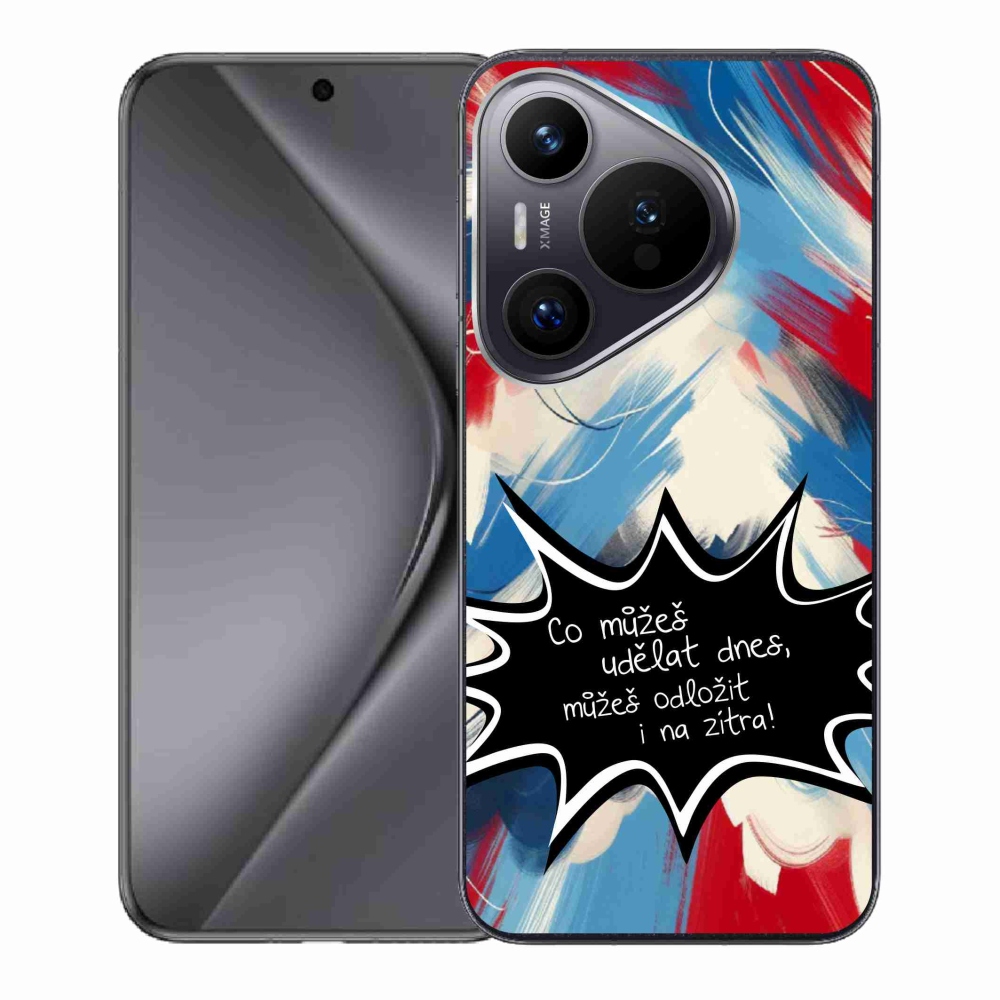 Gél borító mmCase a Huawei Pura 70 készülékhez - vicces szöveg 9 fekete háttér