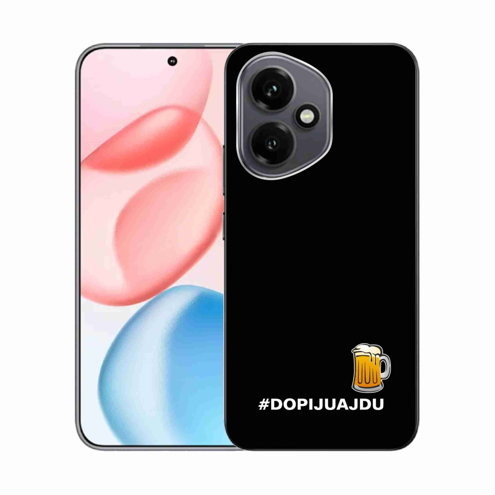 Zselés borító mmCase a Honor 400-hoz - sör motívum 1 fekete háttérrel