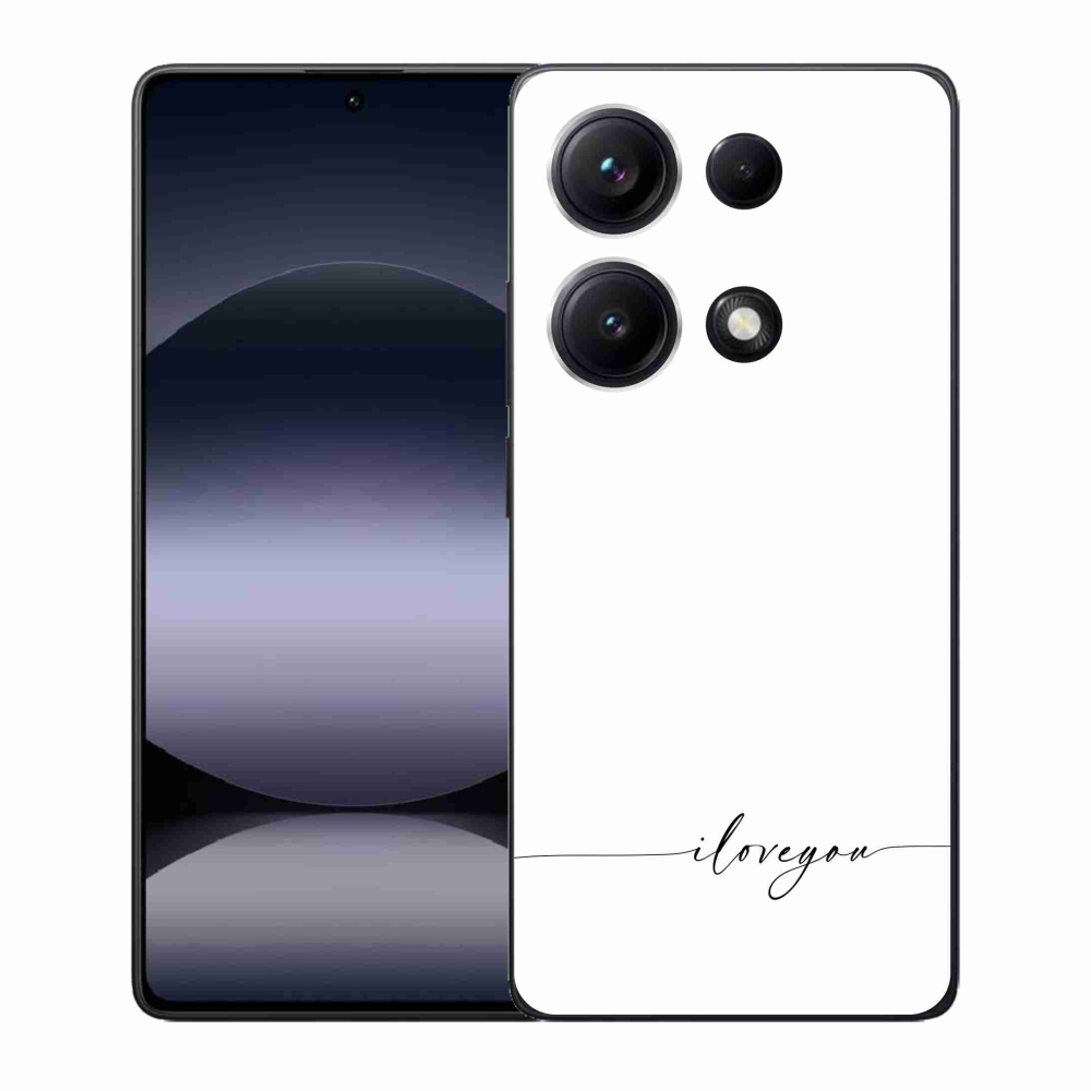 Gél borító mmCase a Xiaomi Redmi Note 14S-hez - I love you fehér háttérrel
