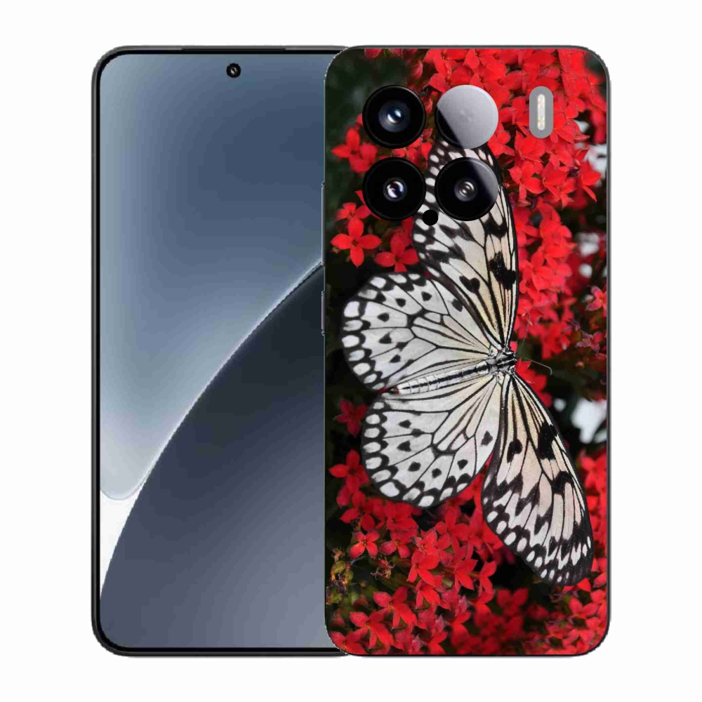 Gél borítás mmCase a Xiaomi 15-hez - fekete-fehér pillangó 1