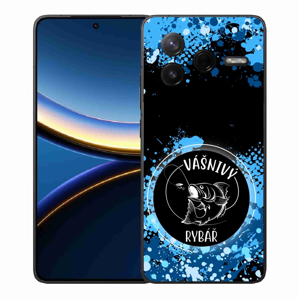 Gél borító mmCase a Xiaomi Poco F7 Pro számára - szenvedélyes halász fekete háttérrel