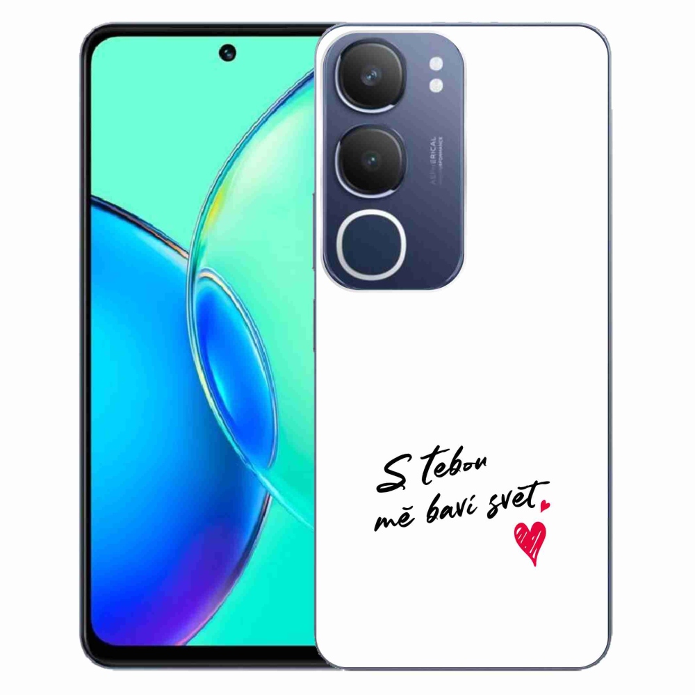 Gél borító mmCase a Vivo Y19s készülékhez - szerelmes szöveg 1 fehér háttér