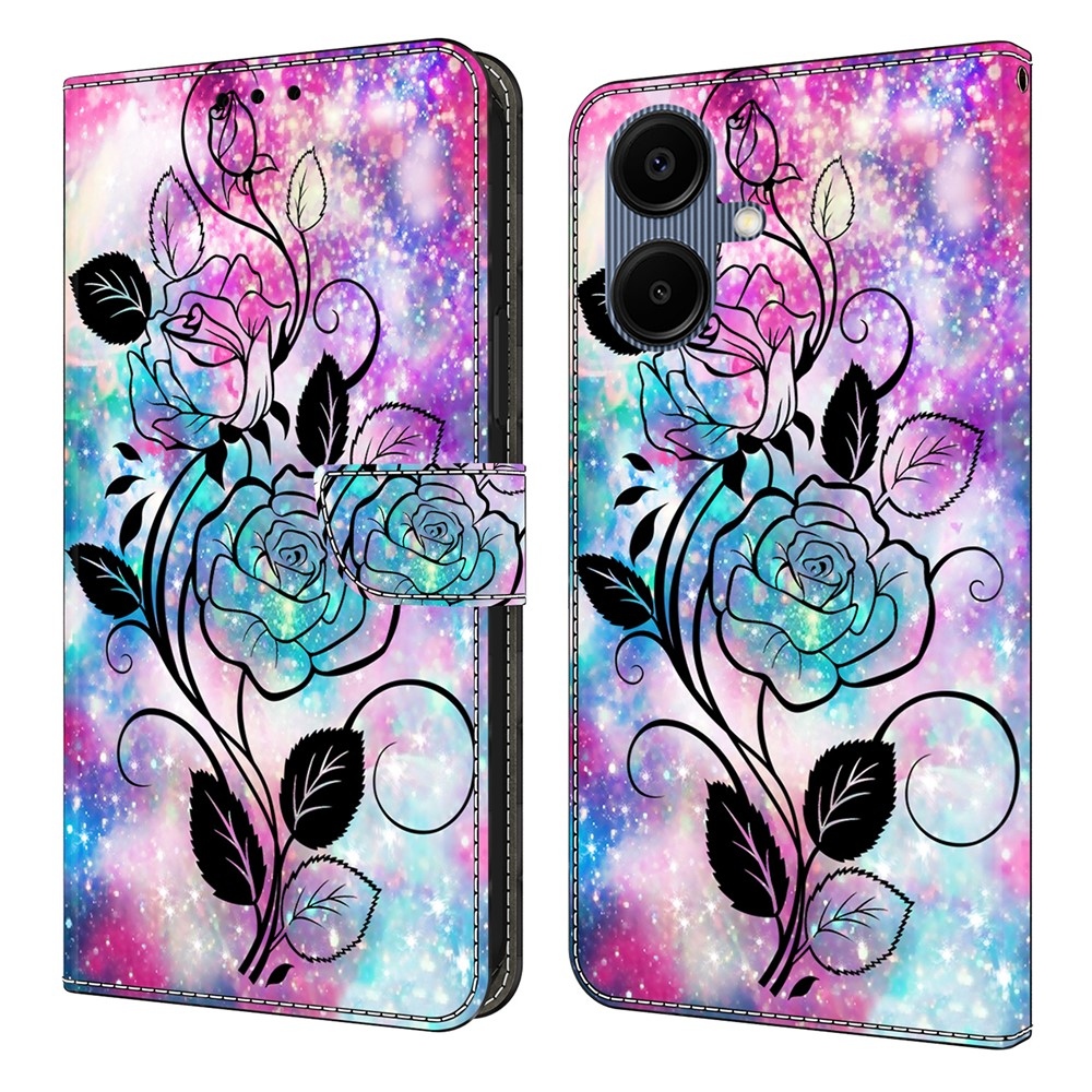 Sima könyves tok Samsung Galaxy A07 4G - rajzfilm rózsa