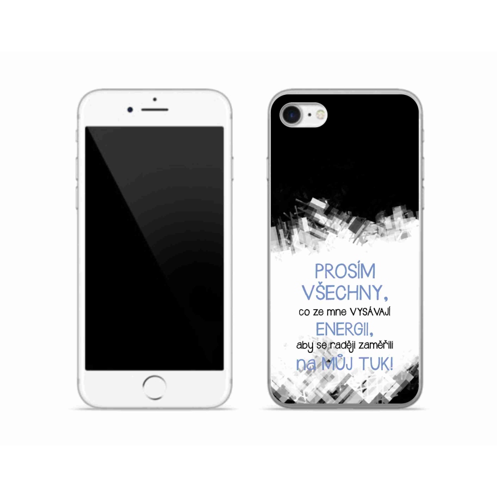 Gél védőhuzat mmCase iPhone SE (2022) - vicces szöveg 1 kék