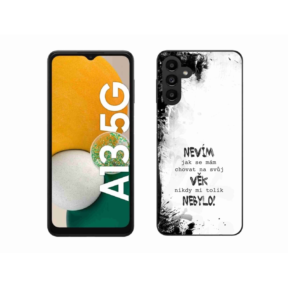 Gél borító mmCase Samsung Galaxy A13 5G - vicces szöveg 14 fehér háttér