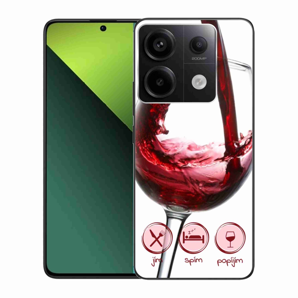 Gél tok mmCase a Xiaomi Redmi Note 13 Pro 5G/Poco X6 5G számára - borospohár piros