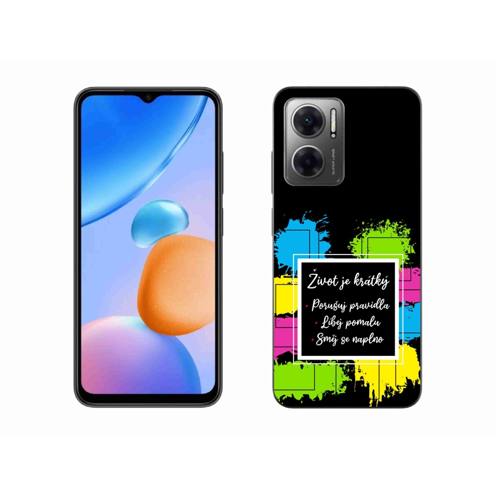 Gél borítás mmCase a Xiaomi Redmi 10 5G - Idézet 5 fekete háttérrel