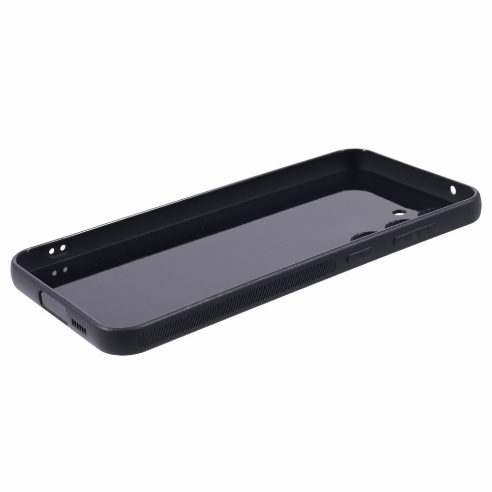 Szénszálas tartós zselés tok Samsung Galaxy S23 FE készülékhez - fekete