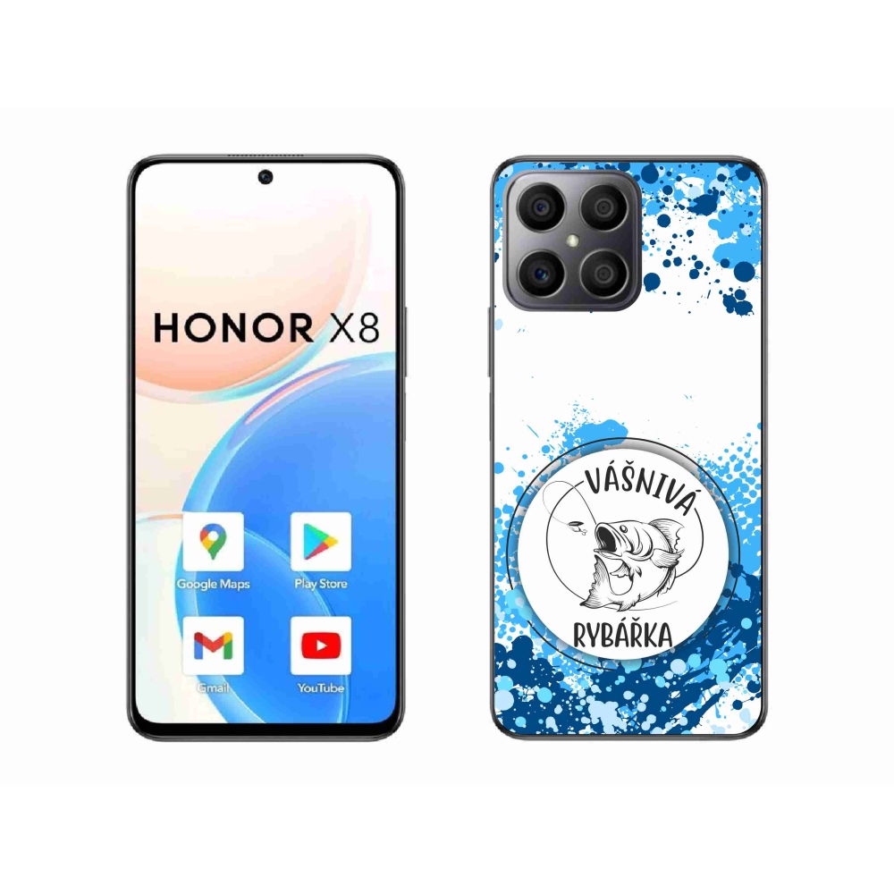 Gél borító mmCase a Honor X8 4G-hez - szenvedélyes halásznő fehér háttérrel