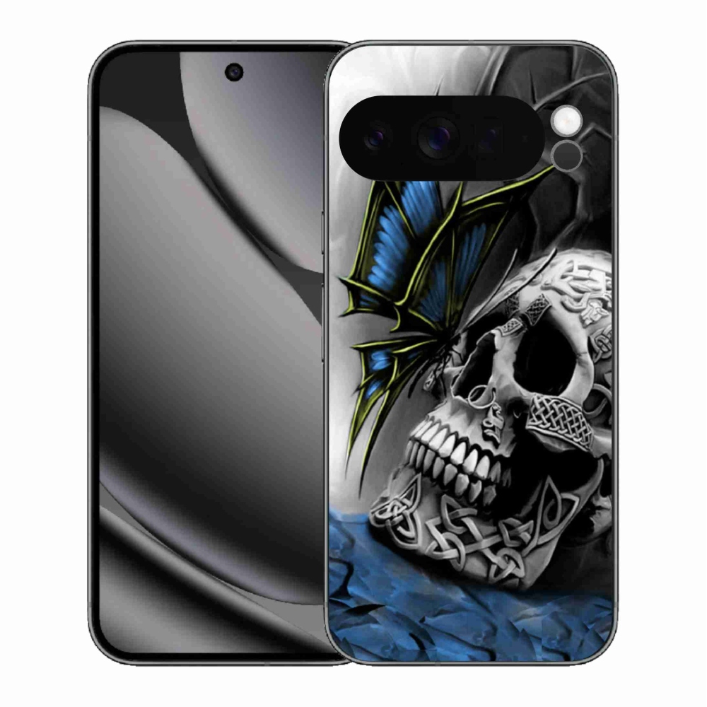 Gél borítás mmCase a Google Pixel 10 Pro XL-hez - pillangó és koponya