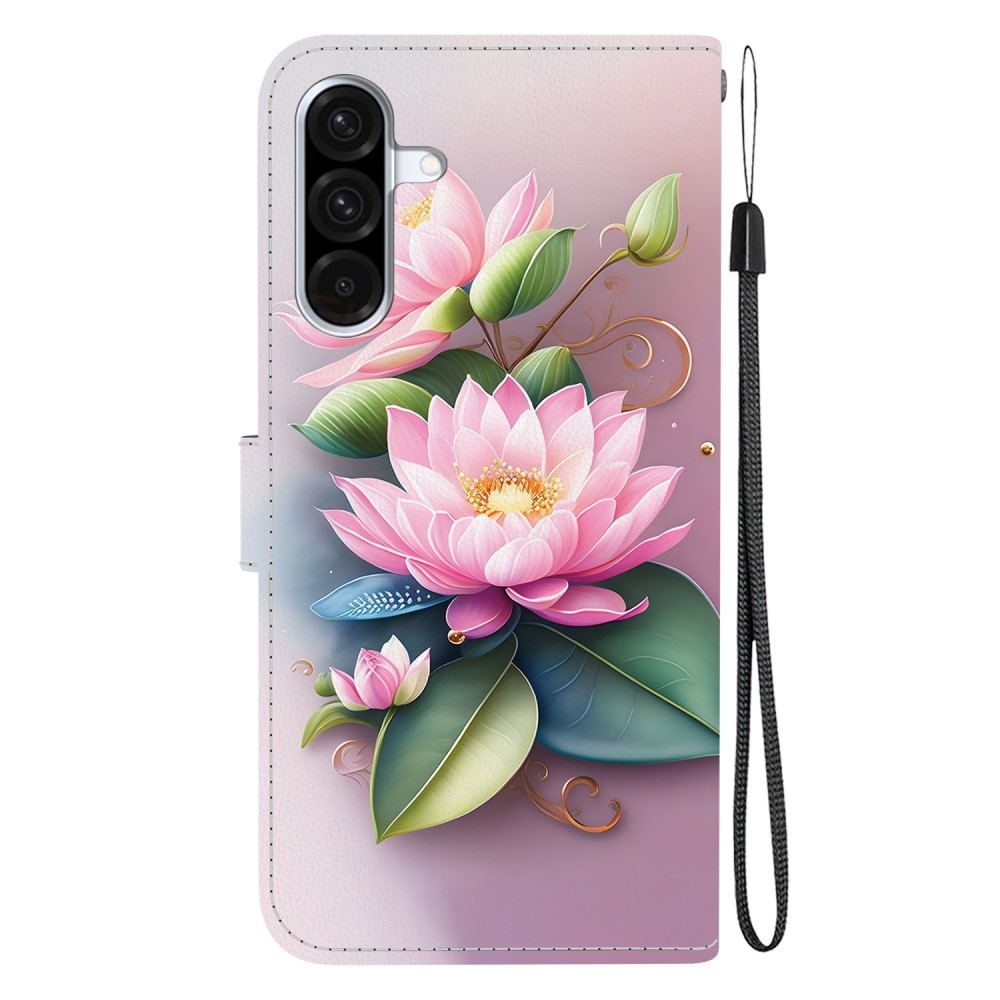 Sokoldalú könyvtáska Samsung Galaxy A36 5G/A56 5G - lótuszvirág - Samsung Galaxy A36 5G/A56 5G számára