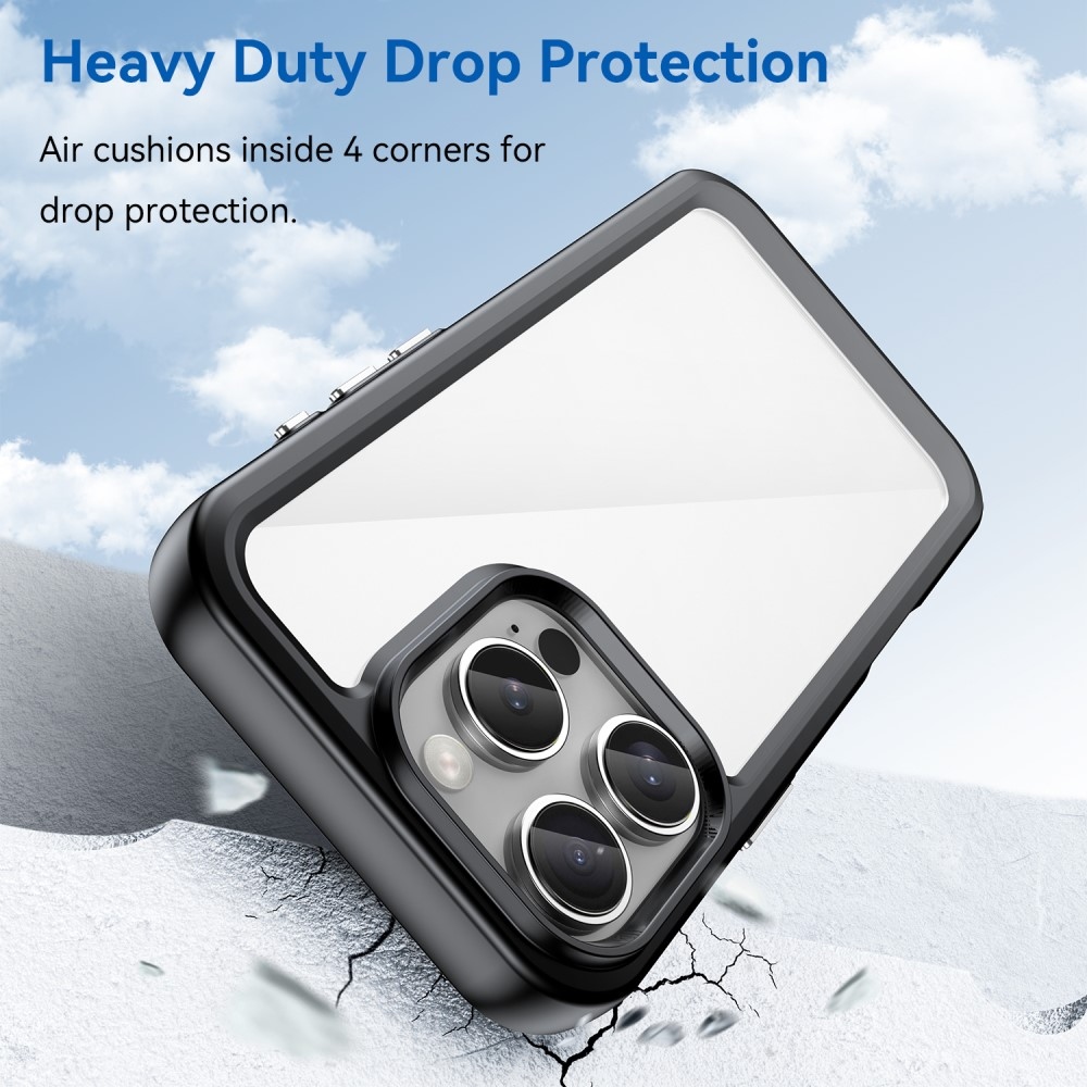 Gél tok fix hátlappal iPhone 16 Pro készülékhez - fekete