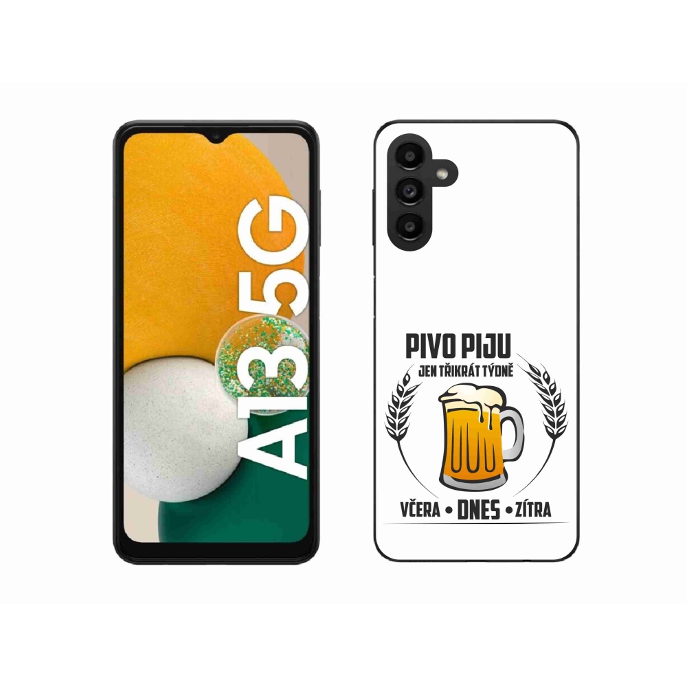 Gél borítás mmCase Samsung Galaxy A13 5G - sör motívum fehér háttérrel