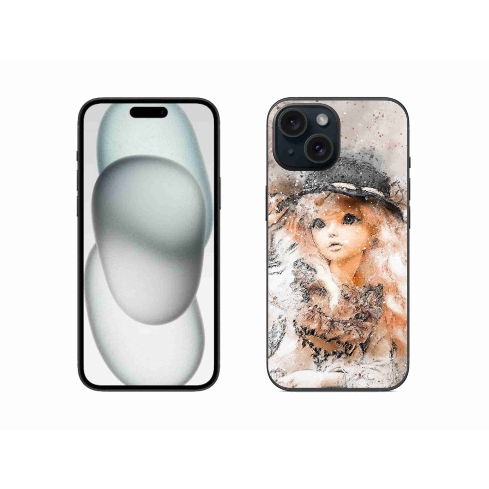 Zselés borítás mmCase iPhone 15 készülékhez - lány sapkával