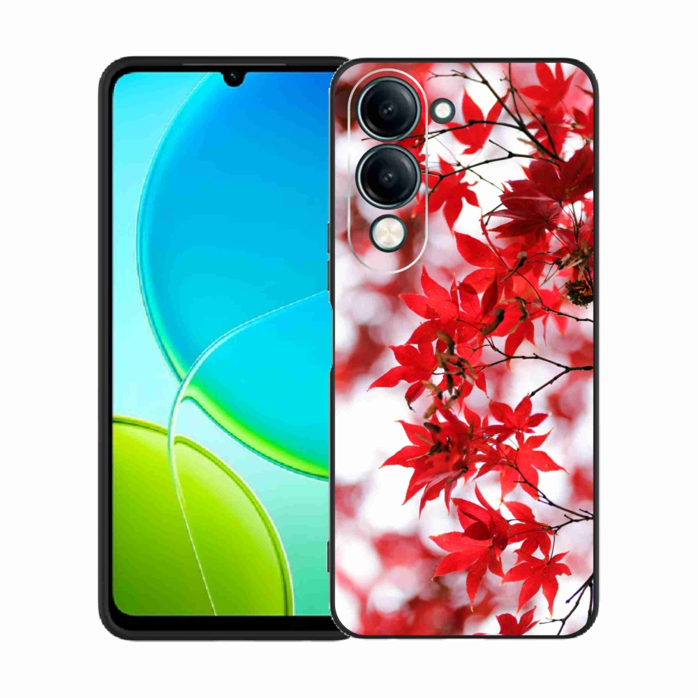 Zselés borítás mmCase a Vivo Y29s 5G-hez - piros levelek