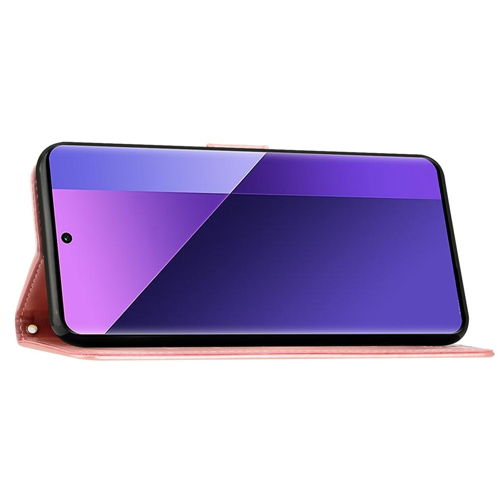 Virágok könyv tok Motorola Moto G85 5G - rózsa arany