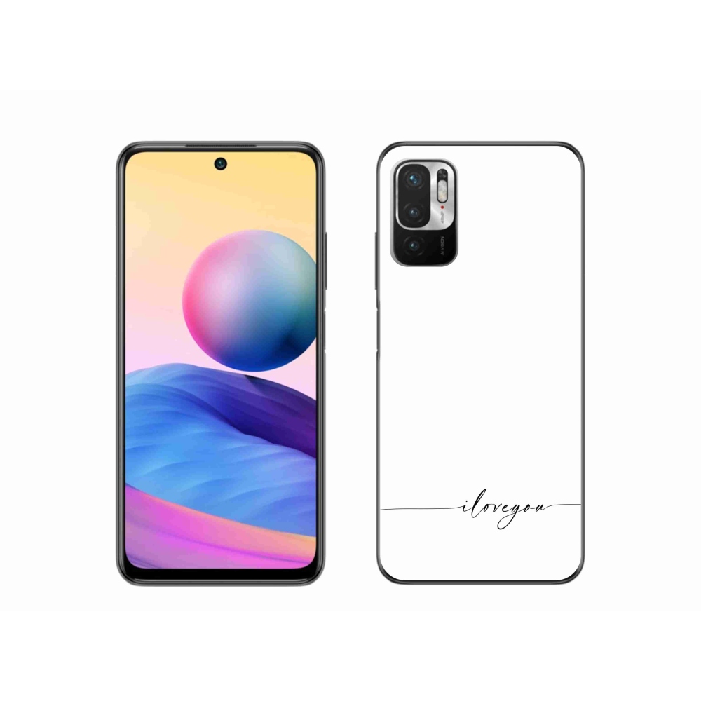 Gél borítás mmCase a Xiaomi Poco M3 Pro/5G számára - I love you fehér háttérrel