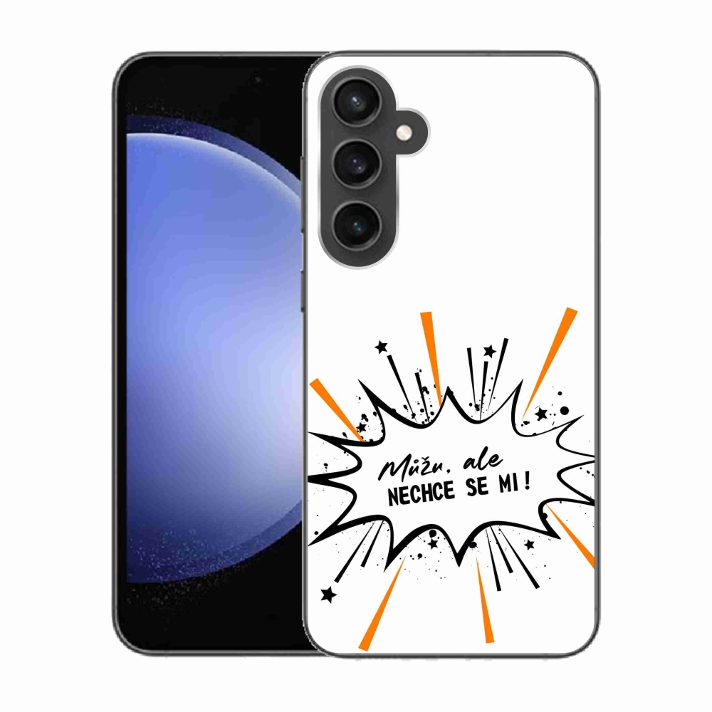 Gél borítás mmCase Samsung Galaxy S23 FE - vicces szöveg 11 fehér háttér