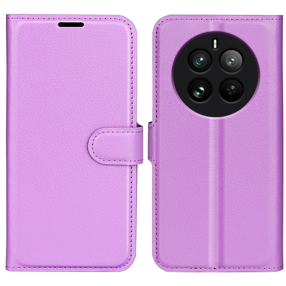 Litchi könyvtáska a Realme 12 Pro 5G/12 Pro+ 5G modellhez - lila