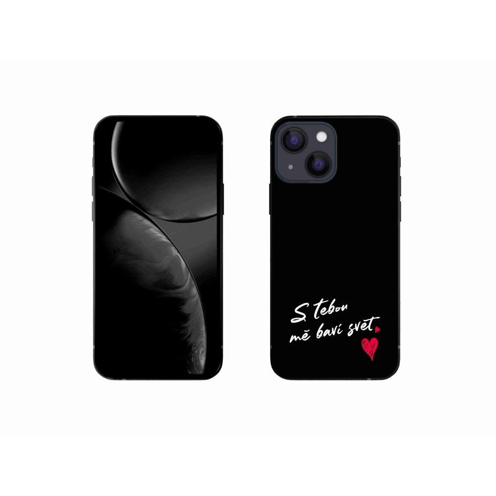 Gél borítás mmCase iPhone 13 mini 5.4 készülékhez - szerelmes szöveg 1 fekete háttér