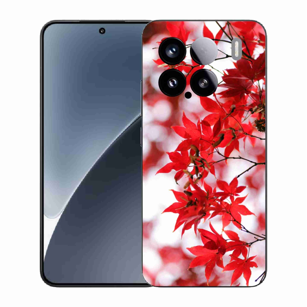 Gél borító mmCase a Xiaomi 15-öshöz - piros levelek