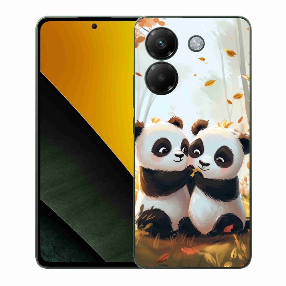 Gél borítás mmCase a Xiaomi Poco M7 Pro 5G számára - pandák