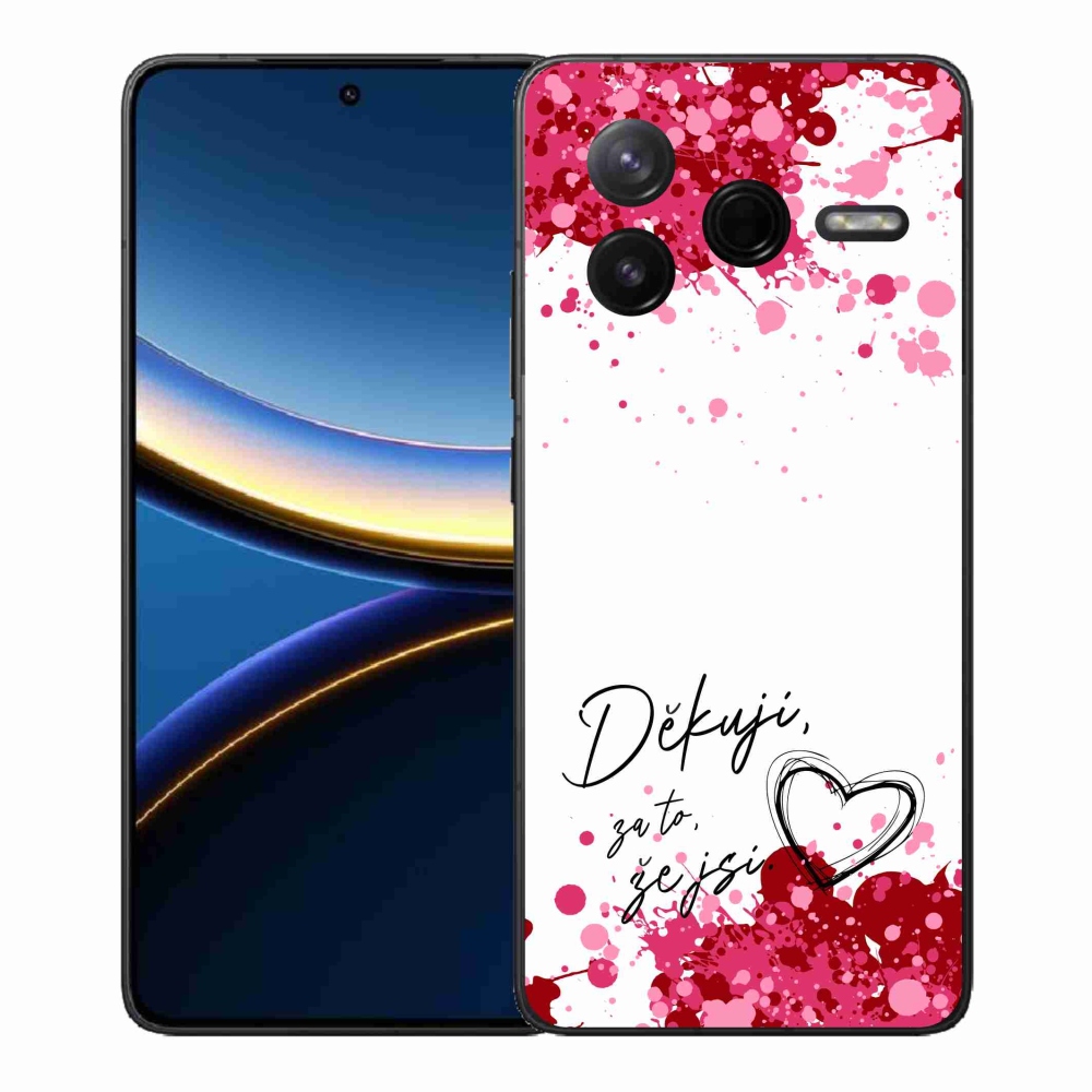 Gél borító mmCase a Xiaomi Poco F7 Pro számára - szerelem szöveg 2 fehér háttér