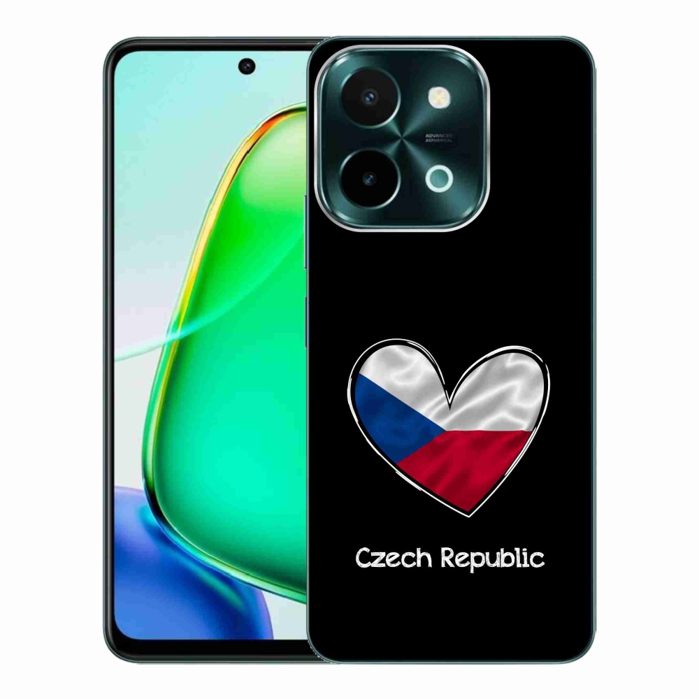 Gél borító mmCase a Vivo Y28-on - zászló szív fekete háttérrel