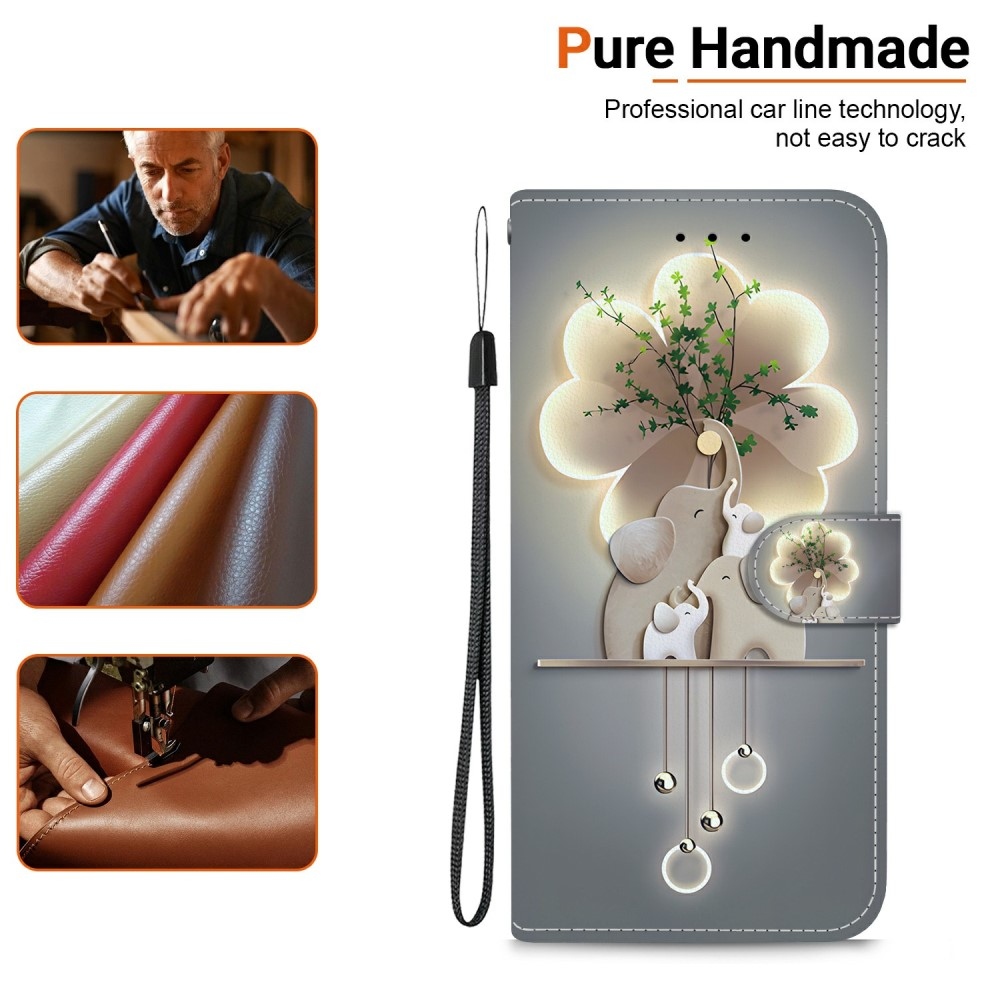 Sokoldalú könyves tok Samsung Galaxy A06 4G - elefántokhoz