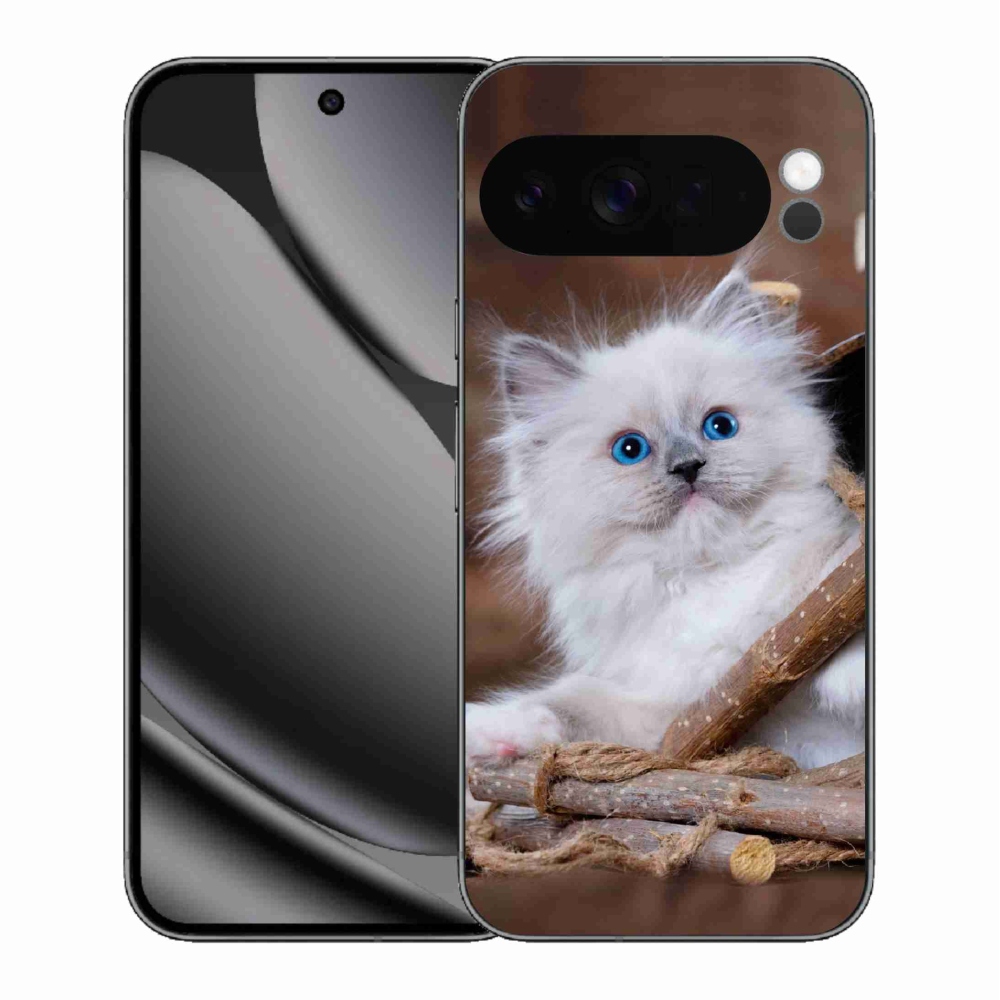 Zselés borítás mmCase a Google Pixel 10 Pro XL-hez - fehér cica