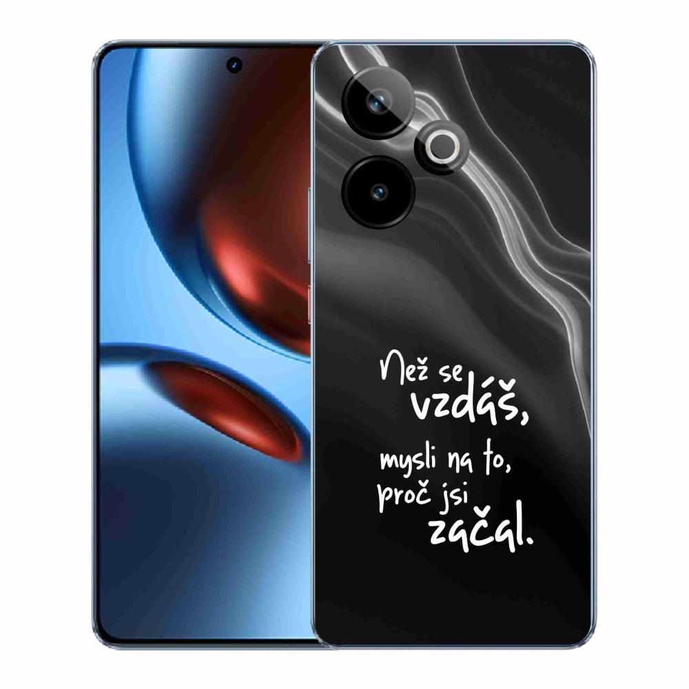 Rugalmas zselés tok mmCase a Realme GT 7 5G/GT 7T 5G képével - idézet 2 fekete háttérrel