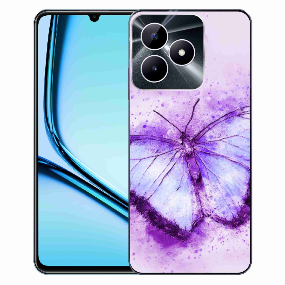 Zselés borító mmCase a Realme Note 50 készülékhez - lila pillangó