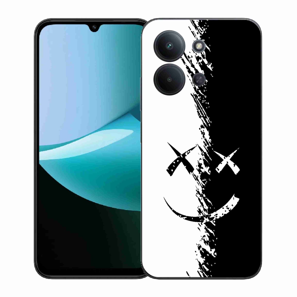 Gél borítás mmCase a Xiaomi Redmi 15C 4G (171mm)/Poco C85 4G (171mm) - fekete-fehér mosolygóhoz