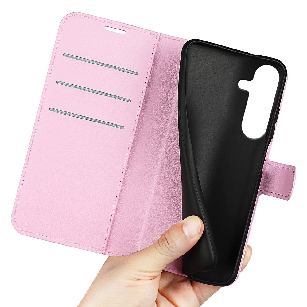 Litchi könyv tok Samsung Galaxy S25-hez - rózsaszín