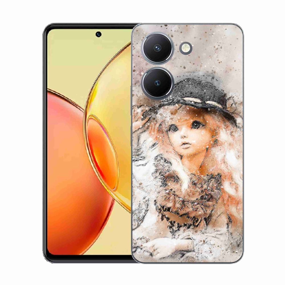 Gél borító mmCase a Vivo Y36-hoz - lány kalapban