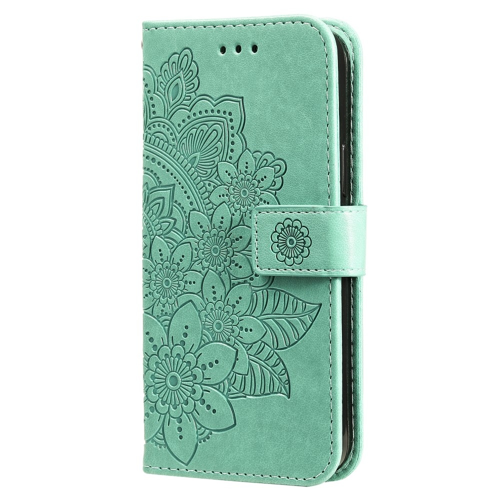 Mandala könyvtáska iPhone 15 Pro készülékhez - teal színű