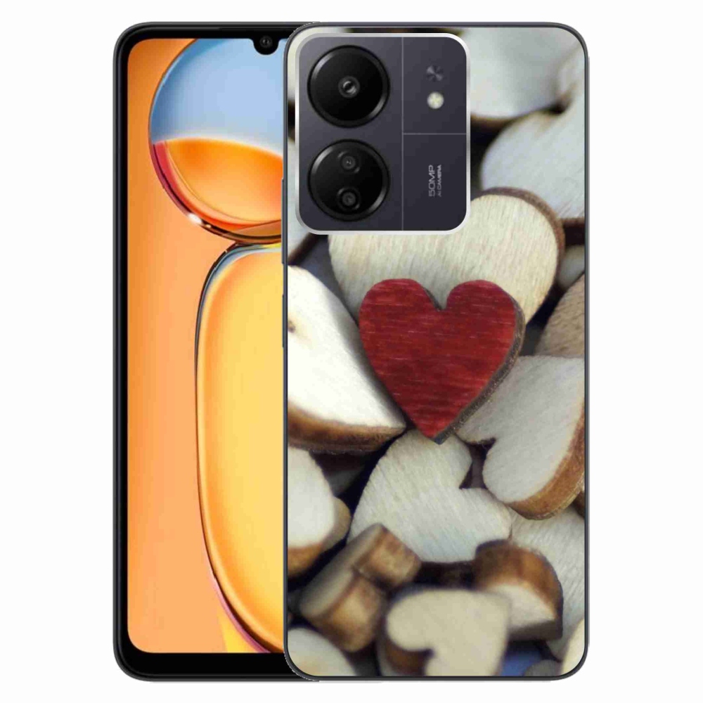 Gél borítás mmCase a Xiaomi Poco C65/Redmi 13C készülékhez - gravírozott piros szívvel