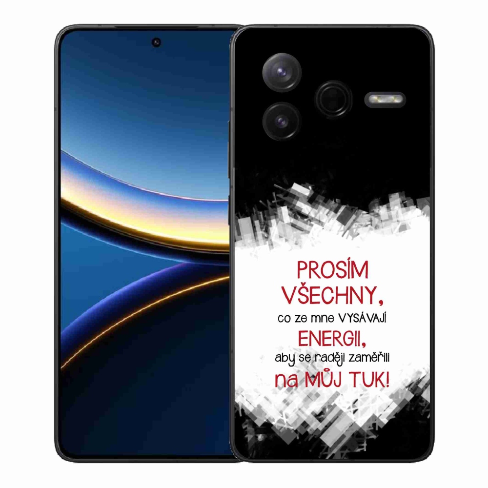 Gél borító mmCase a Xiaomi Poco F7 Pro számára - vicces szöveg 1 piros