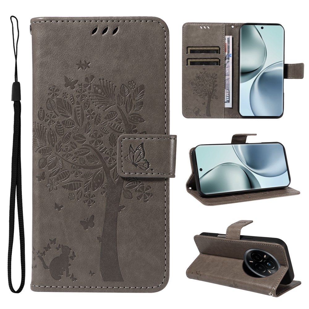 Fák könyvtáska a Realme 14 Pro 5G-hez - szürke