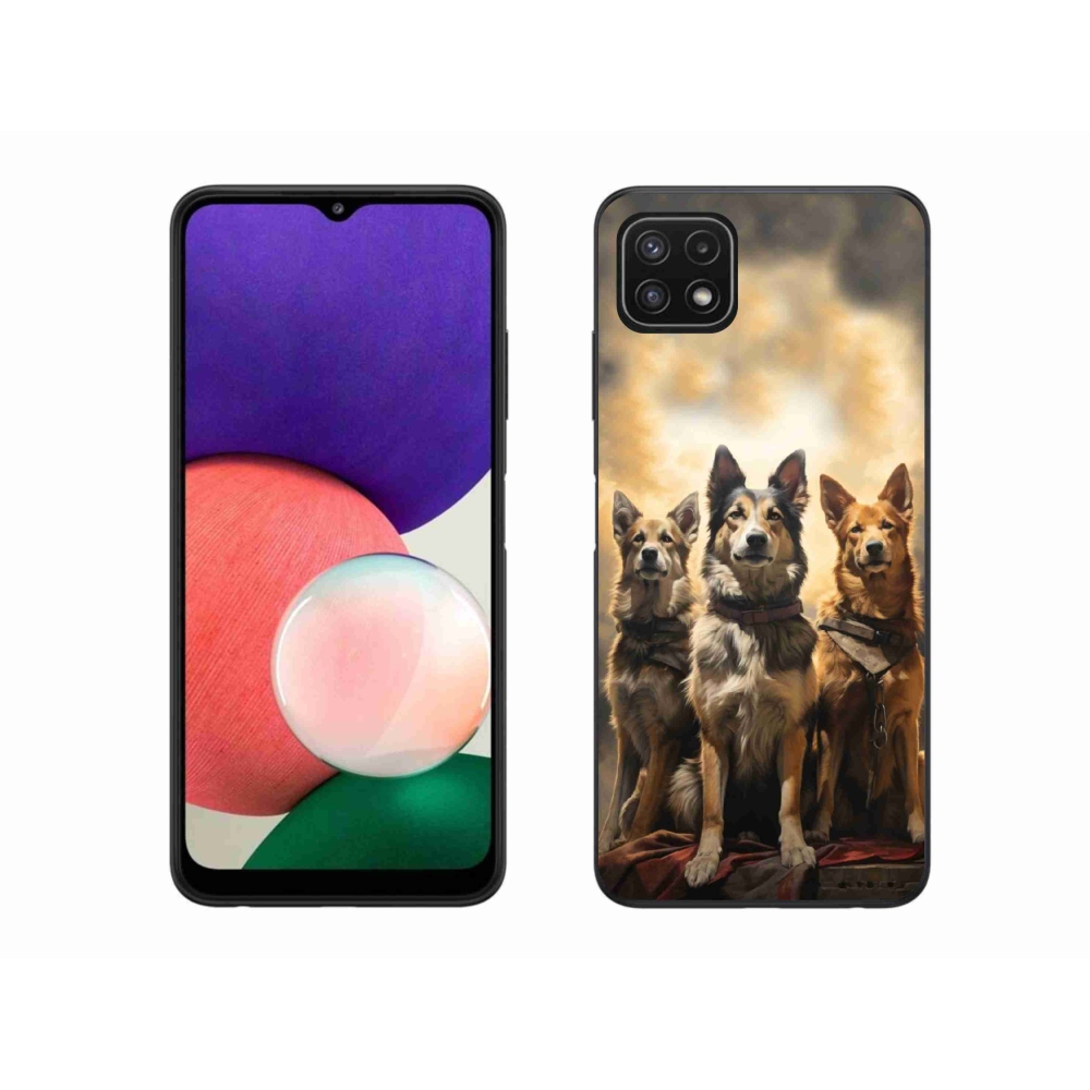 Zselés borítás mmCase Samsung Galaxy A22 5G - három kutya